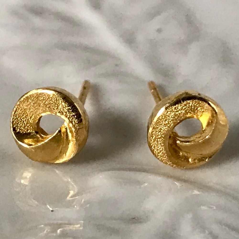 24K Pure Gold Earrings/ 900 Gold Posts